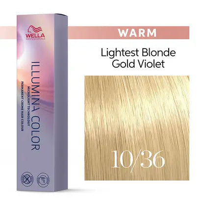 Wella Illumina 10/36 Ljusaste Blond Gyllene Violett 60 ml