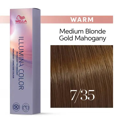 Wella Illumina 7/35 Mellanblond Gyllene Mahogny 60 ml